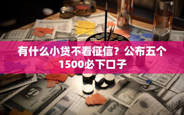 有什么小贷不看征信？公布五个1500必下口子