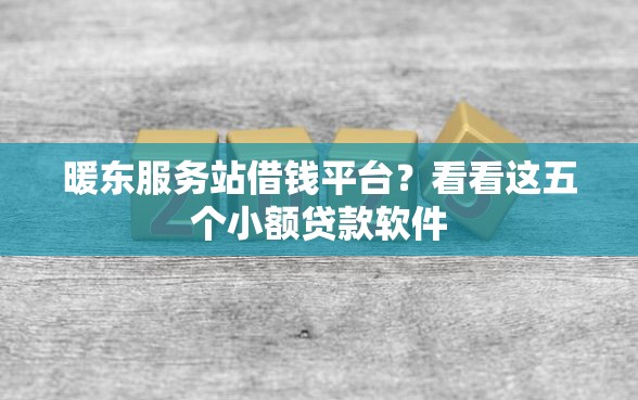 暖东服务站借钱平台？看看这五个小额贷款软件