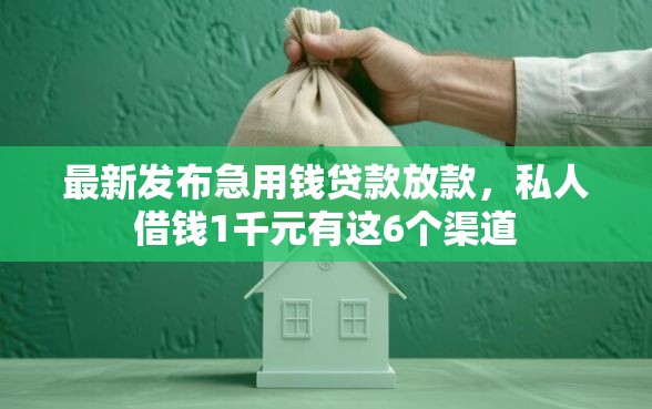 最新发布急用钱贷款放款，私人借钱1千元有这6个渠道