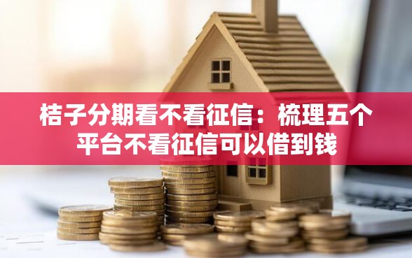 桔子分期看不看征信：梳理五个平台不看征信可以借到钱