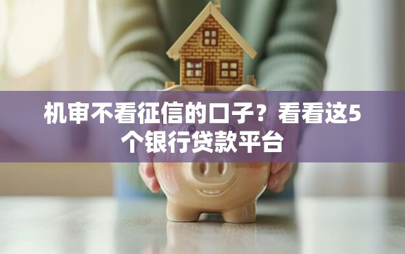 机审不看征信的口子？看看这5个银行贷款平台