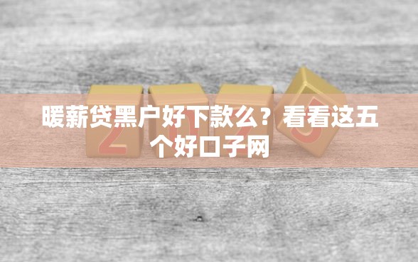暖薪贷黑户好下款么？看看这五个好口子网
