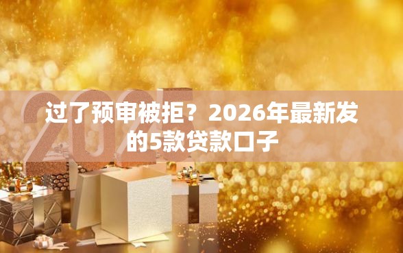 过了预审被拒？2026年最新发的5款贷款口子