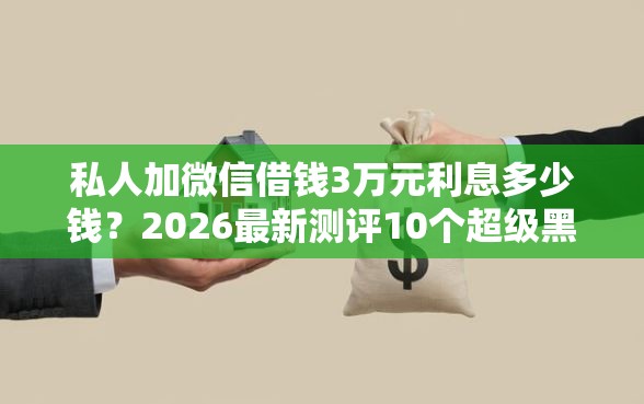 私人加微信借钱3万元利息多少钱？2026最新测评10个超级黑户可以下款的口子