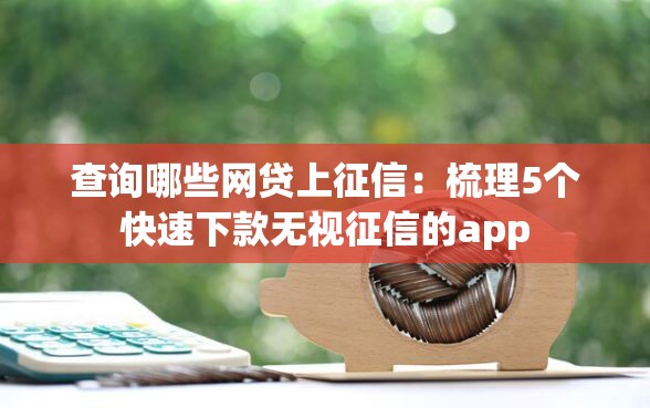 查询哪些网贷上征信：梳理5个快速下款无视征信的app