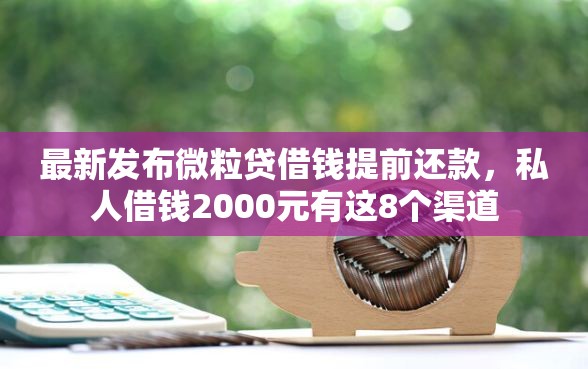 最新发布微粒贷借钱提前还款，私人借钱2000元有这8个渠道