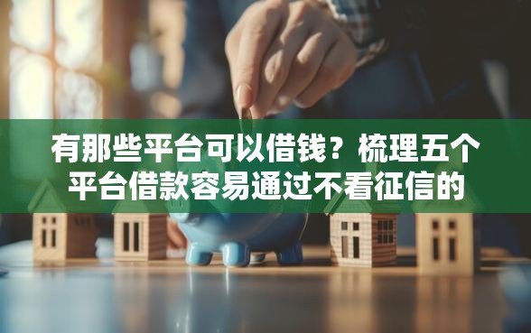 有那些平台可以借钱？梳理五个平台借款容易通过不看征信的
