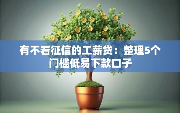 有不看征信的工薪贷：整理5个门槛低易下款口子