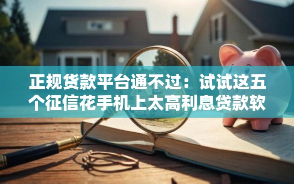 正规货款平台通不过：试试这五个征信花手机上太高利息贷款软件