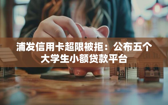 浦发信用卡超限被拒：公布五个大学生小额贷款平台