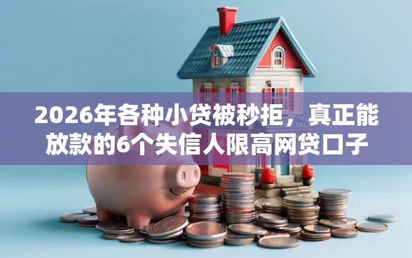 2026年各种小贷被秒拒，真正能放款的6个失信人限高网贷口子推荐
