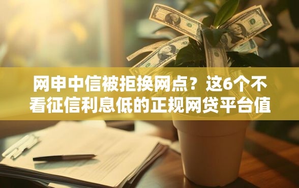 网申中信被拒换网点？这6个不看征信利息低的正规网贷平台值得一试