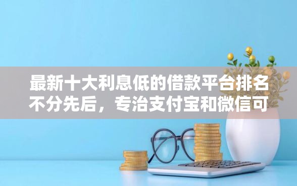 最新十大利息低的借款平台排名不分先后，专治支付宝和微信可以借钱吗