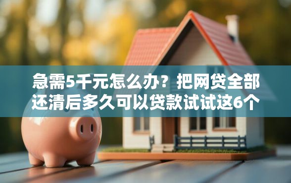 急需5千元怎么办？把网贷全部还清后多久可以贷款试试这6个无门槛平台