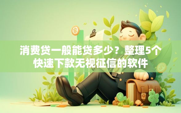 消费贷一般能贷多少？整理5个快速下款无视征信的软件