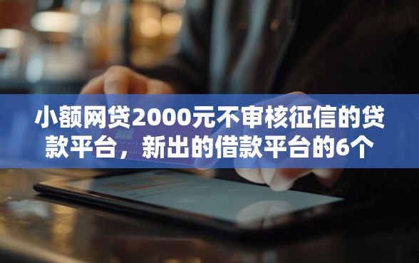 小额网贷2000元不审核征信的贷款平台，新出的借款平台的6个平台介绍
