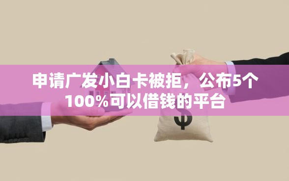 申请广发小白卡被拒，公布5个100%可以借钱的平台
