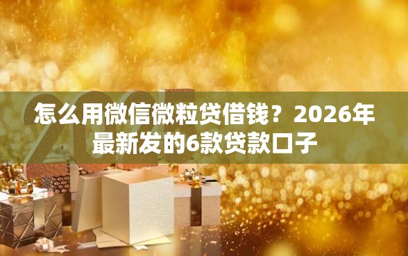 怎么用微信微粒贷借钱？2026年最新发的6款贷款口子