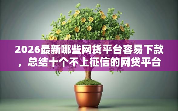 2026最新哪些网货平台容易下款，总结十个不上征信的网贷平台！