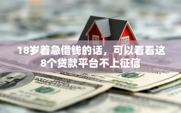 18岁着急借钱的话，可以看看这8个贷款平台不上征信