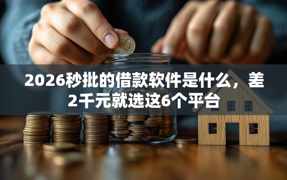 2026秒批的借款软件是什么，差2千元就选这6个平台