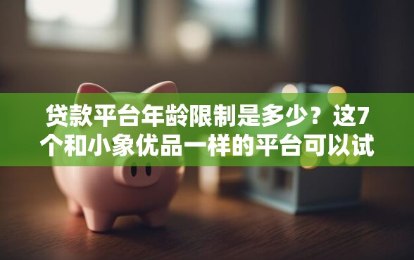 贷款平台年龄限制是多少？这7个和小象优品一样的平台可以试试