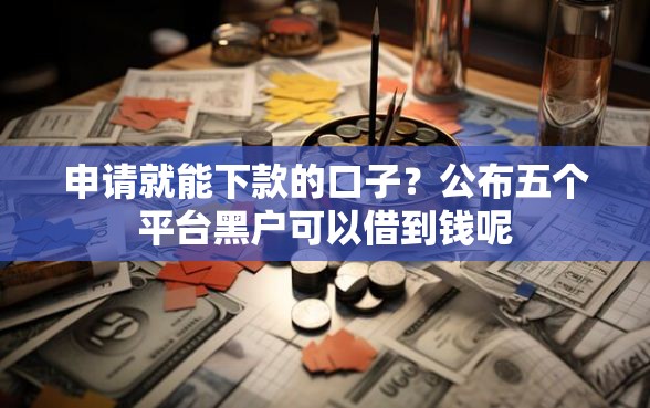 申请就能下款的口子？公布五个平台黑户可以借到钱呢