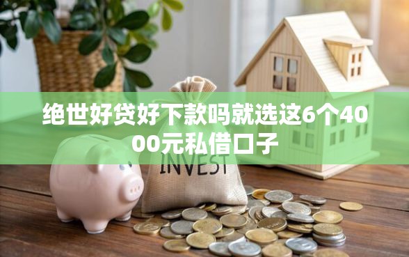绝世好贷好下款吗就选这6个4000元私借口子