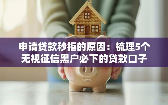 申请贷款秒拒的原因：梳理5个无视征信黑户必下的贷款口子