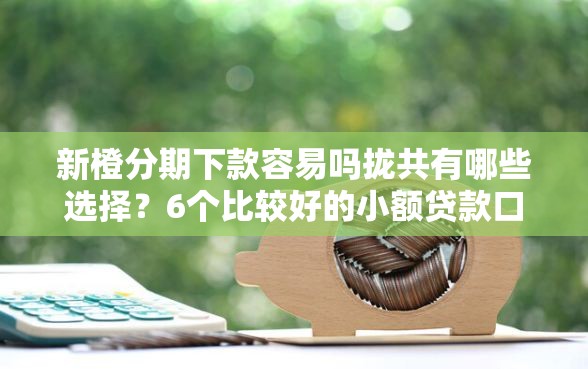 新橙分期下款容易吗拢共有哪些选择？6个比较好的小额贷款口子详解
