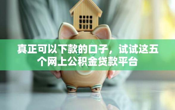 真正可以下款的口子，试试这五个网上公积金贷款平台