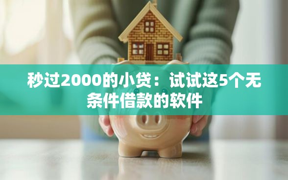 秒过2000的小贷：试试这5个无条件借款的软件