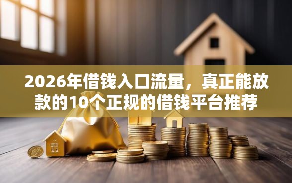 2026年借钱入口流量，真正能放款的10个正规的借钱平台推荐