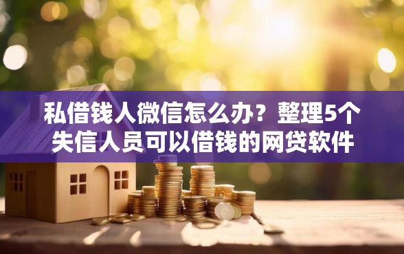 私借钱人微信怎么办？整理5个失信人员可以借钱的网贷软件