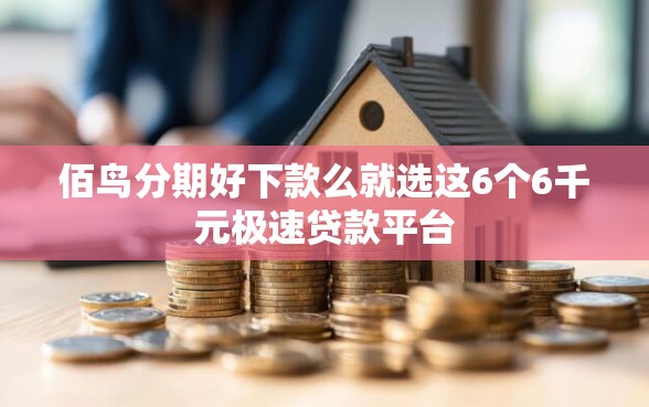 佰鸟分期好下款么就选这6个6千元极速贷款平台