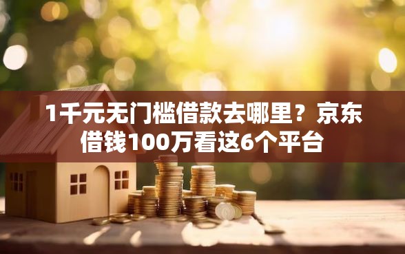 1千元无门槛借款去哪里？京东借钱100万看这6个平台