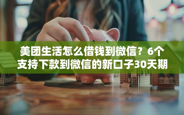 美团生活怎么借钱到微信？6个支持下款到微信的新口子30天期限的网贷