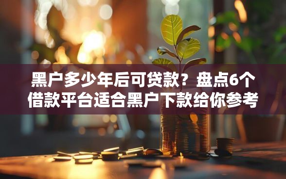 黑户多少年后可贷款？盘点6个借款平台适合黑户下款给你参考