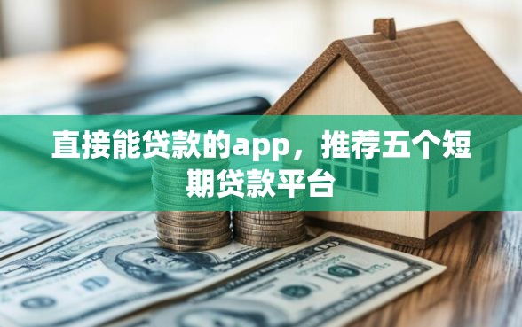 直接能贷款的app，推荐五个短期贷款平台