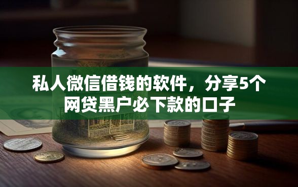 私人微信借钱的软件，分享5个网贷黑户必下款的口子