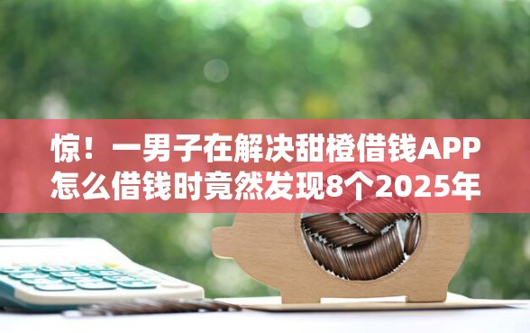 惊！一男子在解决甜橙借钱APP怎么借钱时竟然发现8个2025年黑户借款必下口子，事后分享了出来