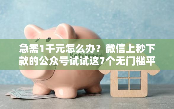 急需1千元怎么办？微信上秒下款的公众号试试这7个无门槛平台
