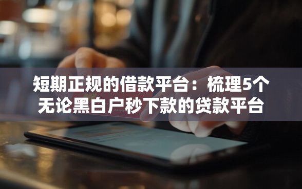 短期正规的借款平台：梳理5个无论黑白户秒下款的贷款平台