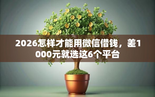 2026怎样才能用微信借钱，差1000元就选这6个平台