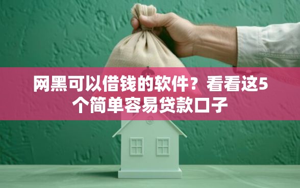 网黑可以借钱的软件？看看这5个简单容易贷款口子