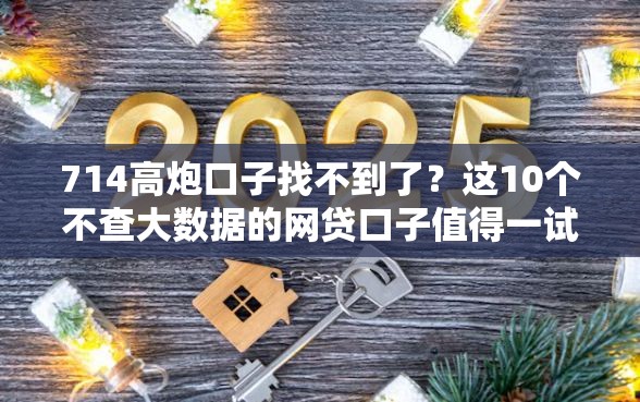 714高炮口子找不到了？这10个不查大数据的网贷口子值得一试