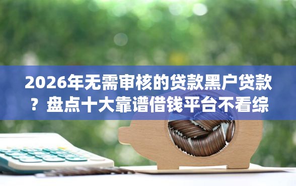 2026年无需审核的贷款黑户贷款？盘点十大靠谱借钱平台不看综合评估的app