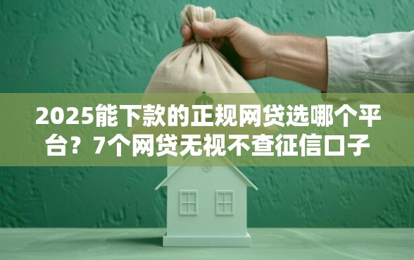 2025能下款的正规网贷选哪个平台？7个网贷无视不查征信口子推荐