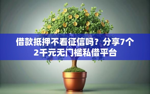 借款抵押不看征信吗？分享7个2千元无门槛私借平台