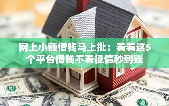 网上小额借钱马上批：看看这5个平台借钱不看征信秒到账